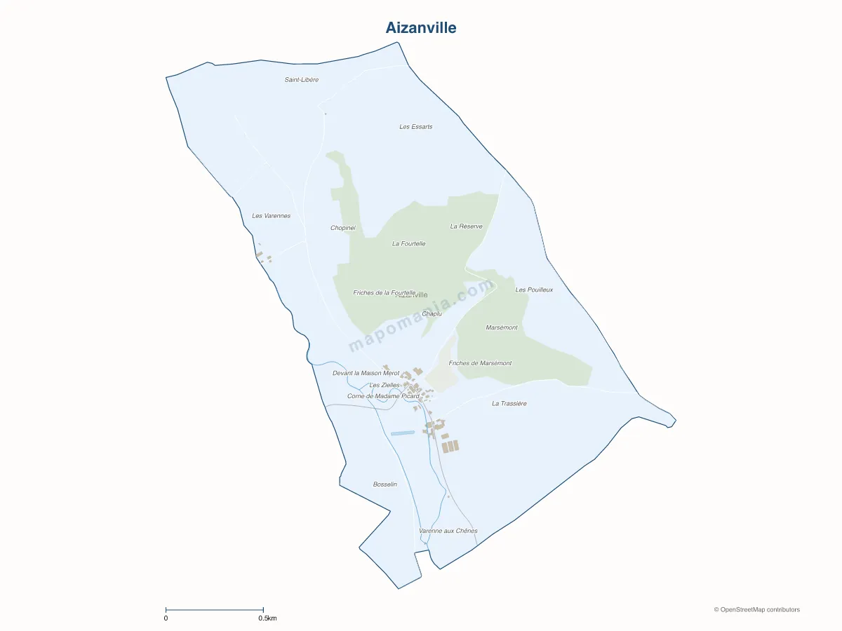 Carte de Aizanville à personnaliser