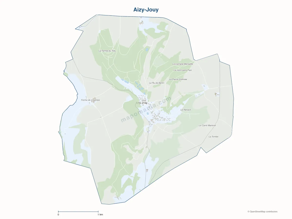Carte de Aizy-Jouy à personnaliser
