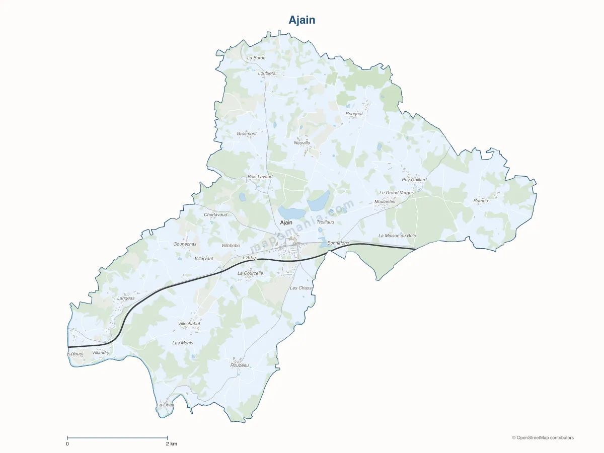 Carte de Ajain à personnaliser