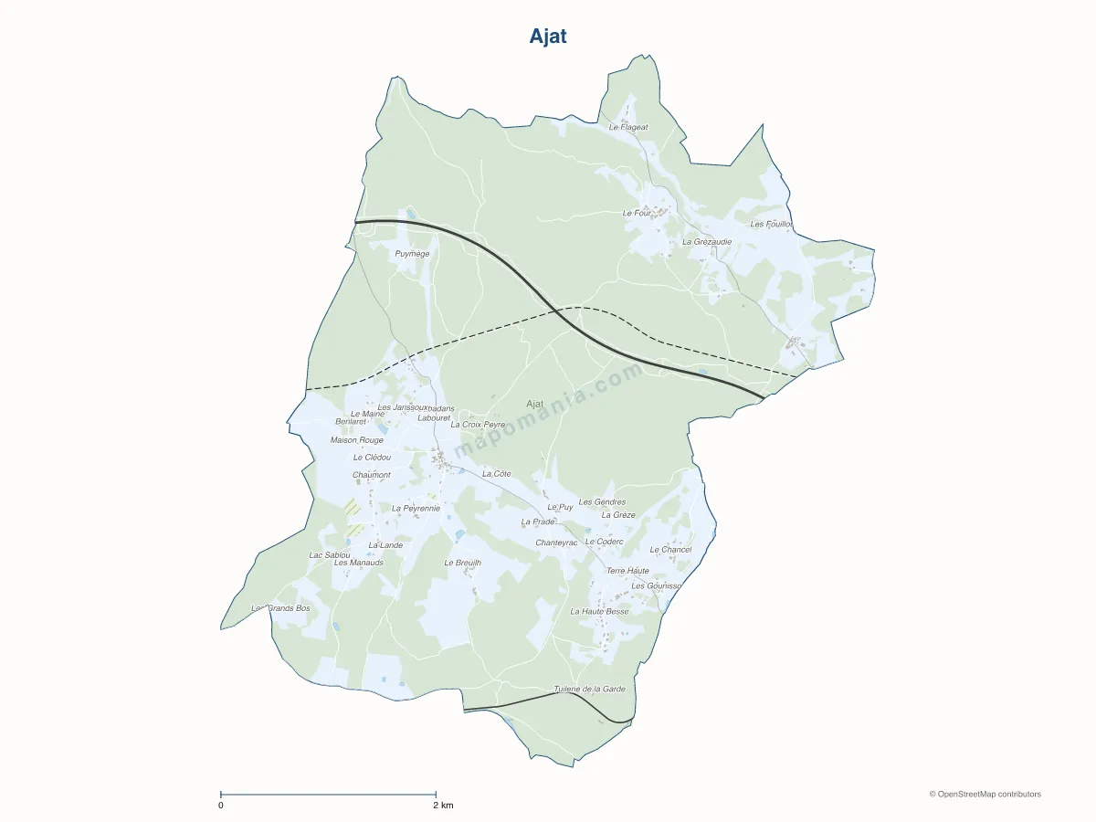 Carte de Ajat à personnaliser
