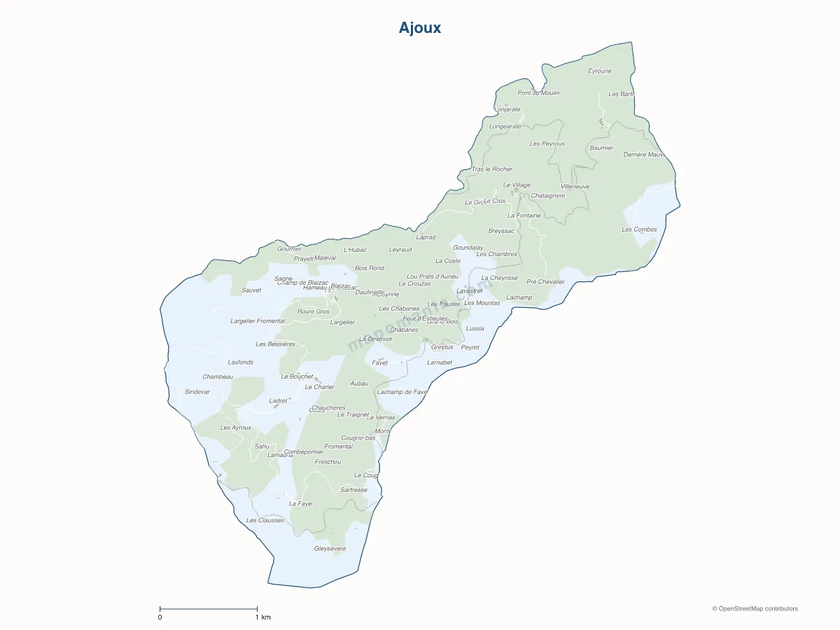 Carte de Ajoux à personnaliser
