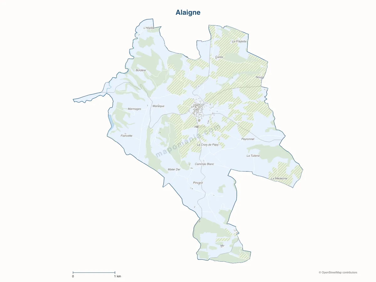 Carte de Alaigne à personnaliser