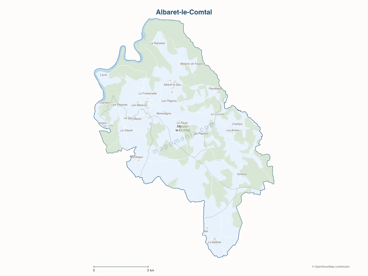 Carte de Albaret-le-Comtal à personnaliser