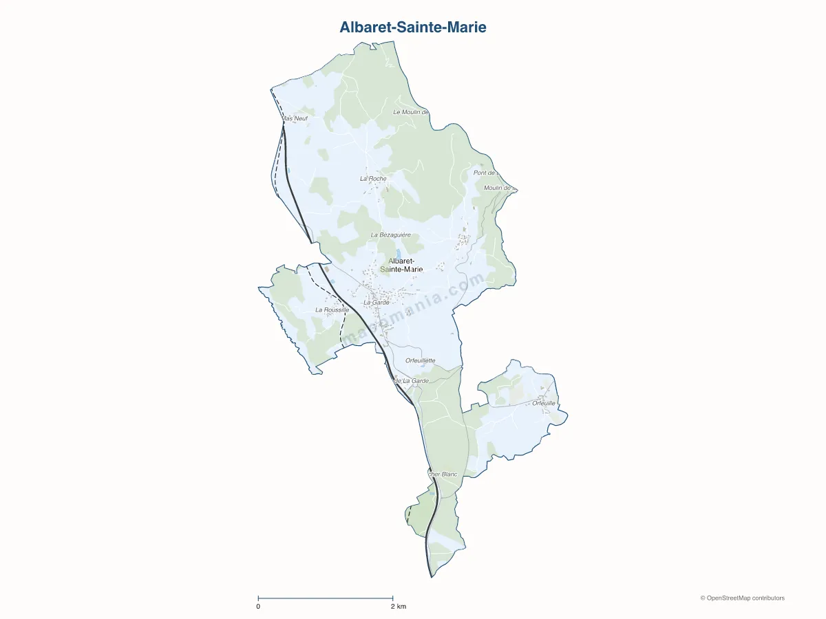 Carte de Albaret-Sainte-Marie à personnaliser