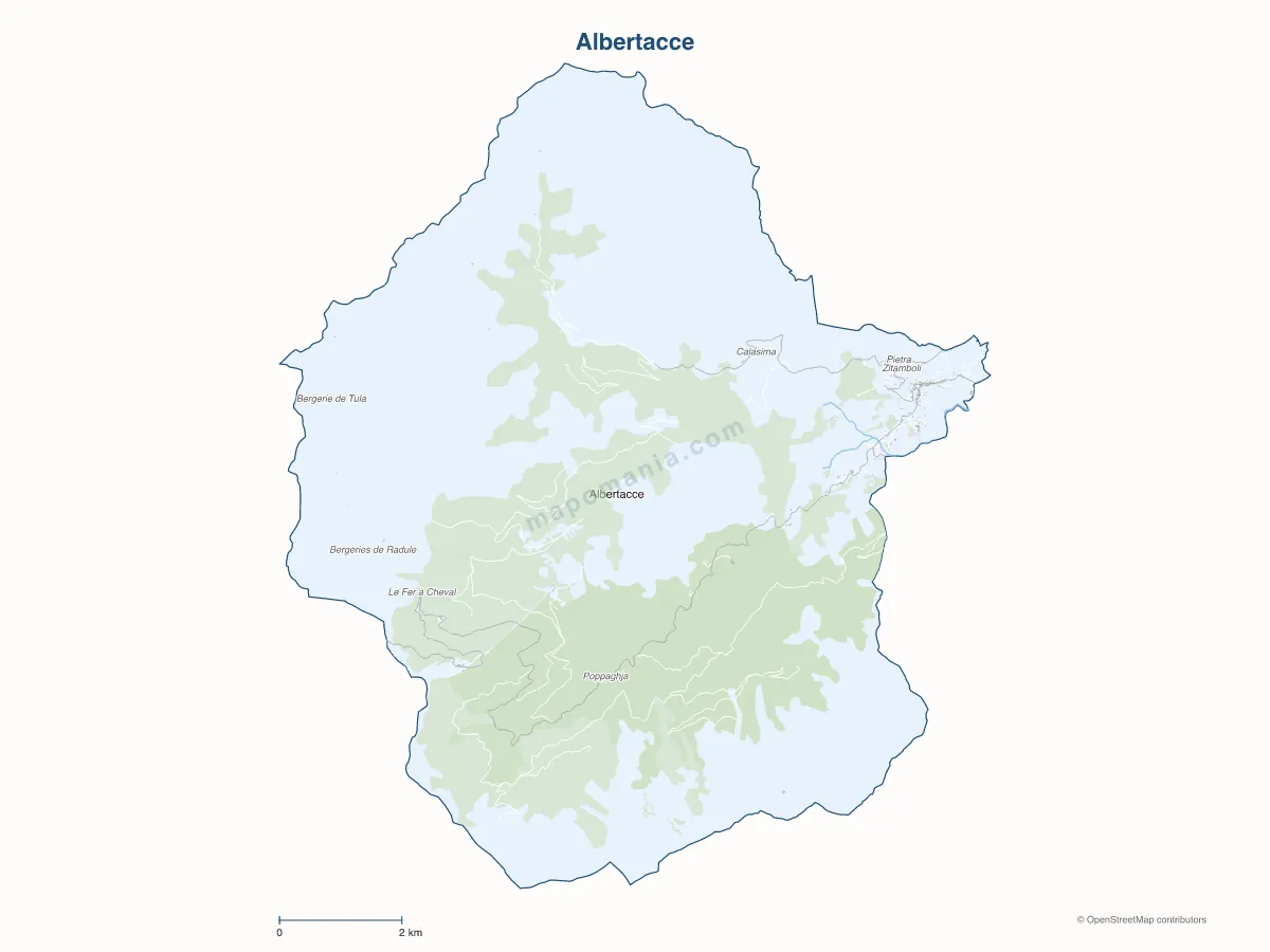 Carte de Albertacce à personnaliser