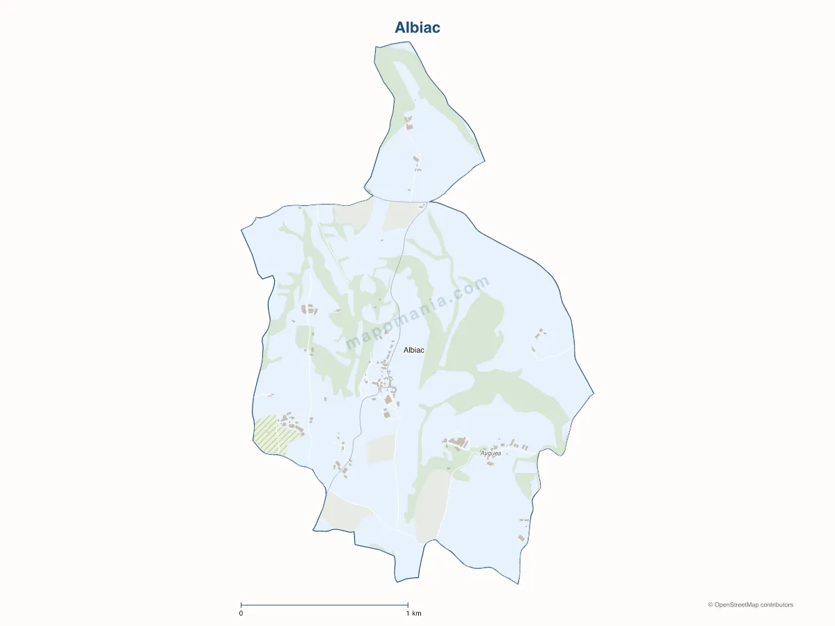 Carte de Albiac à personnaliser