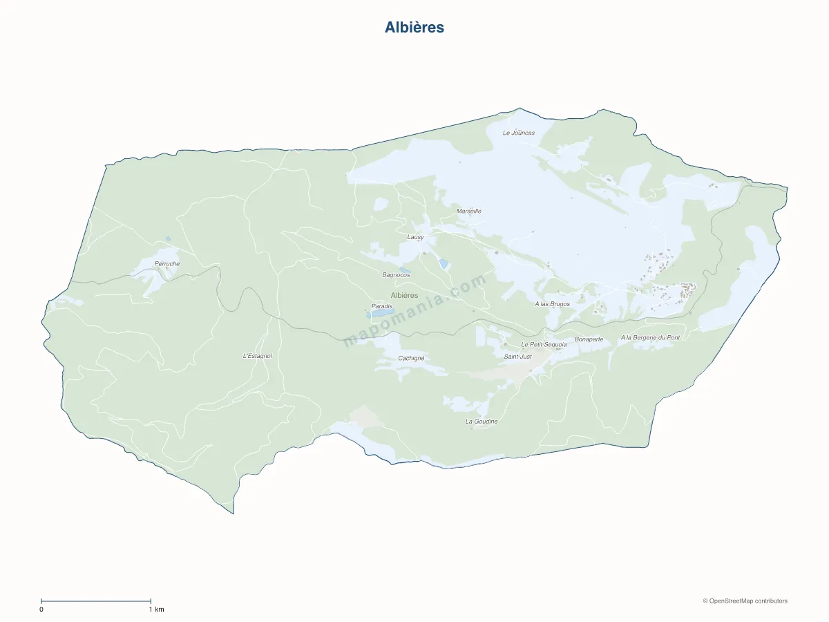 Carte de Albières à personnaliser