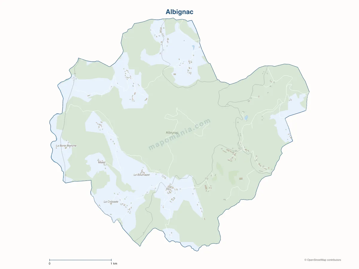 Carte de Albignac à personnaliser