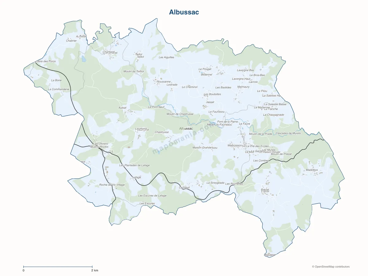 Carte de Albussac à personnaliser