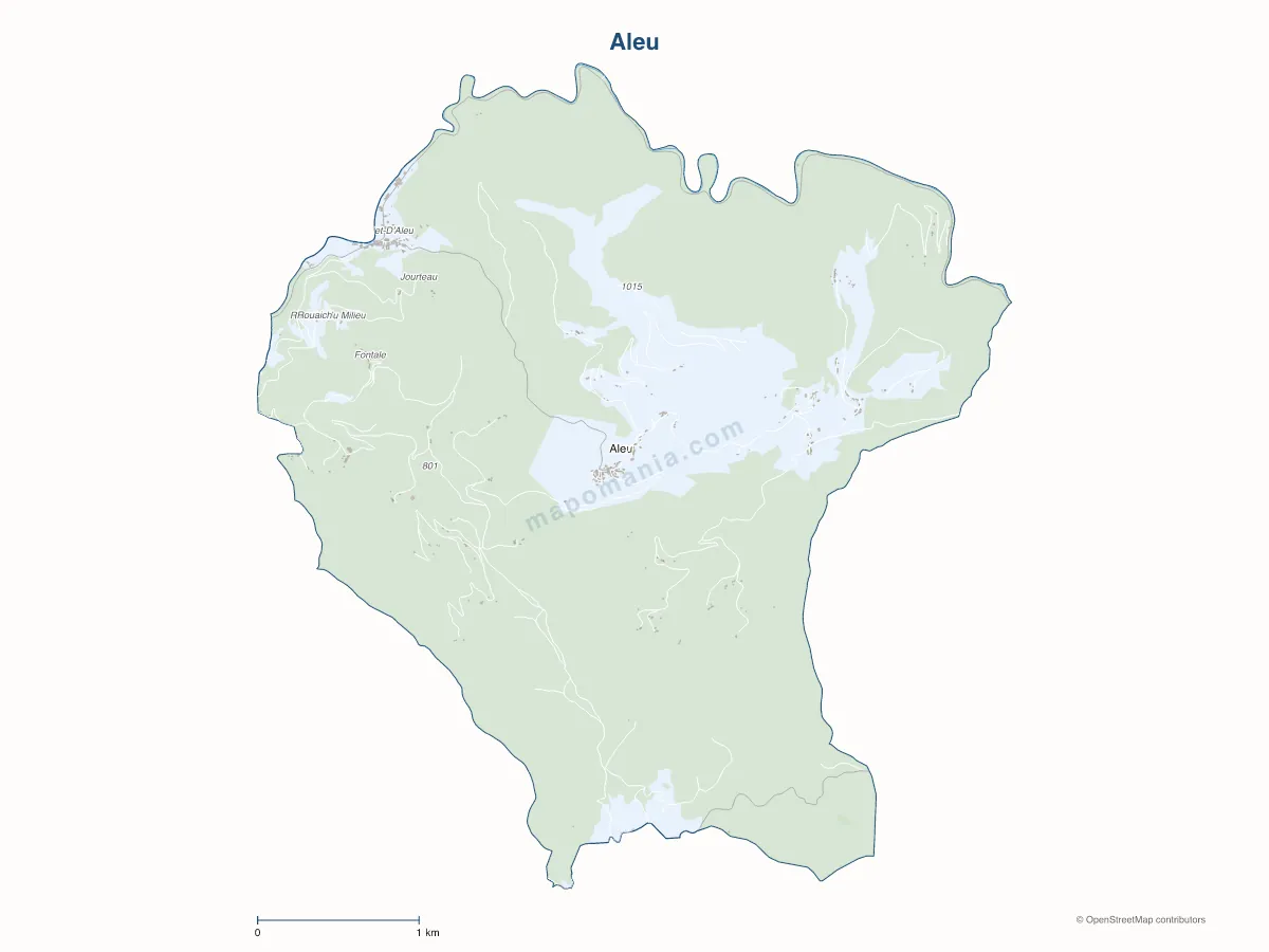 Carte de Aleu à personnaliser