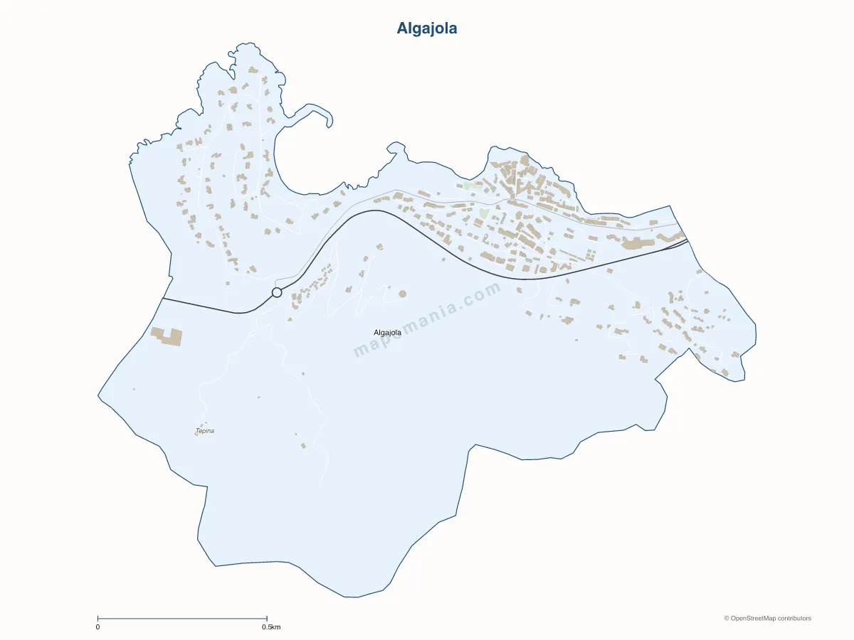 Carte de Algajola à personnaliser