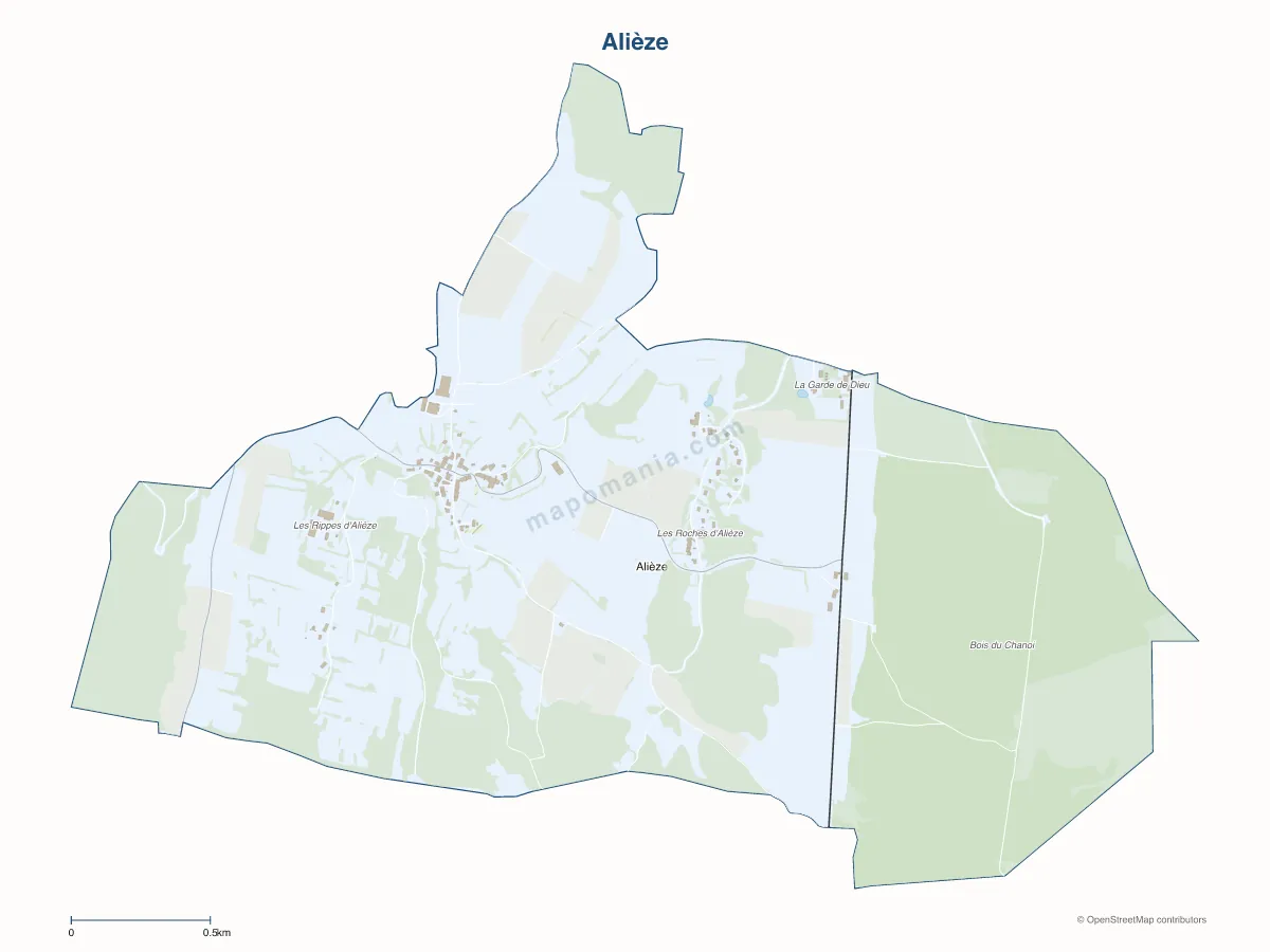 Carte de Alièze à personnaliser