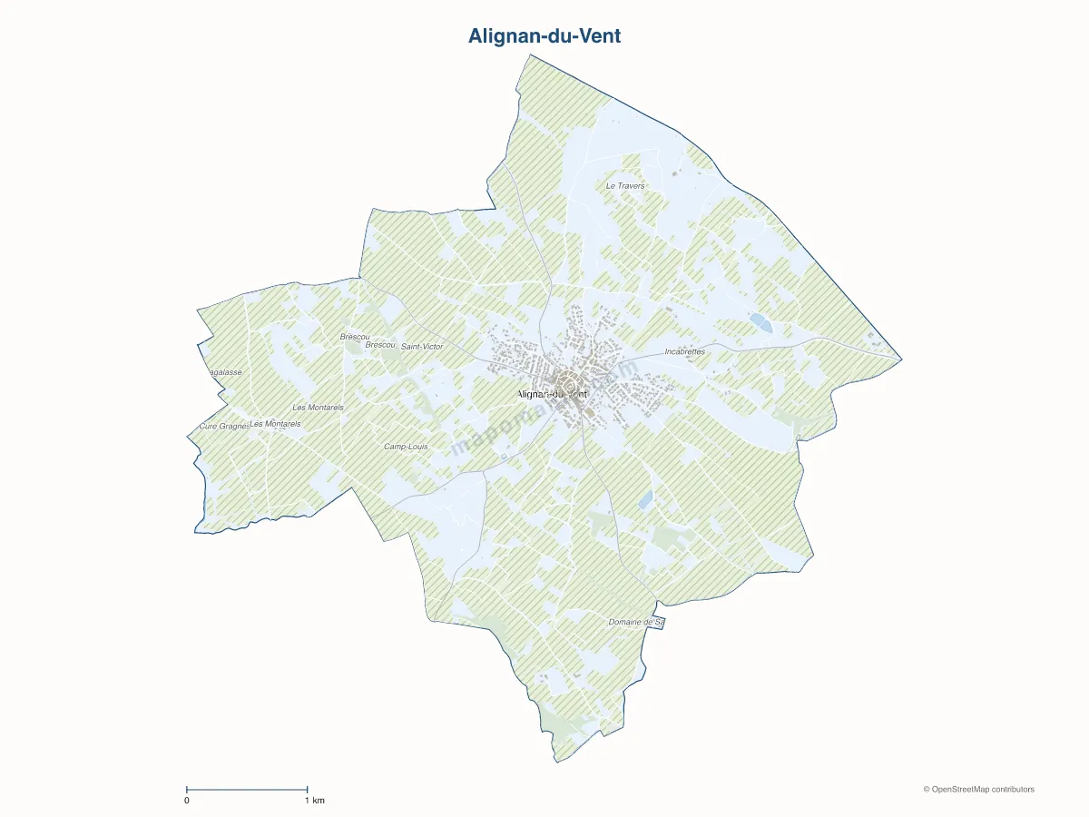 Carte de Alignan-du-Vent à personnaliser