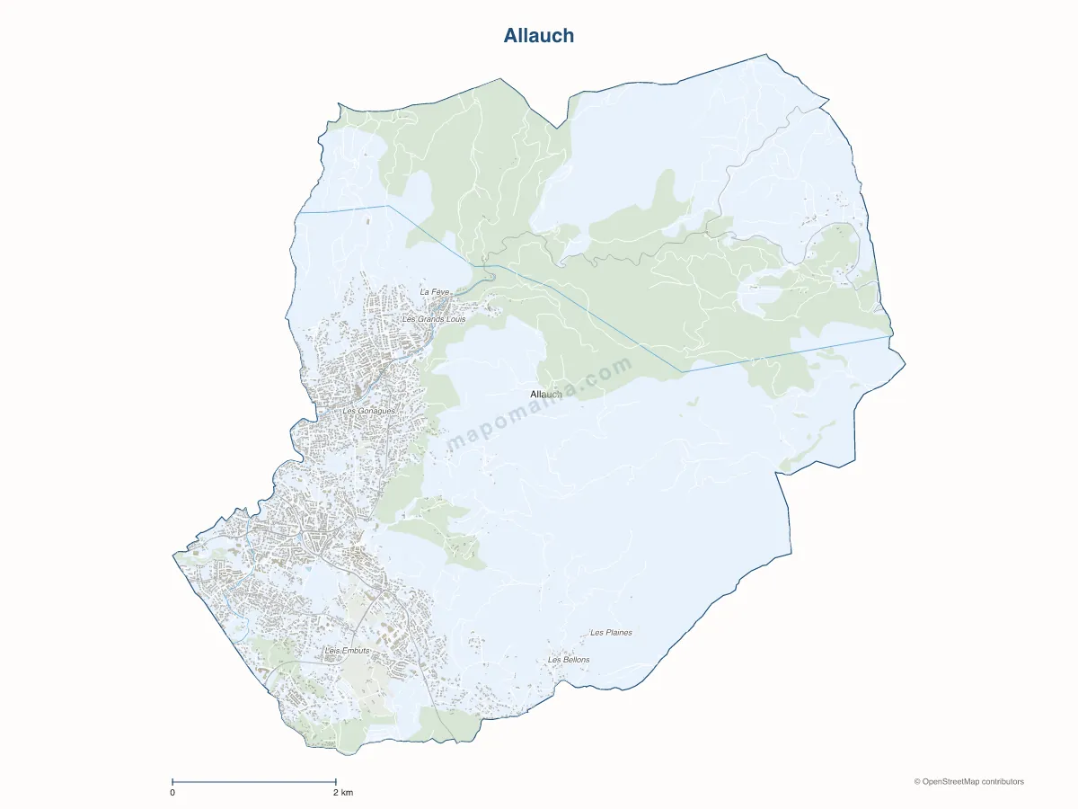 Carte de Allauch à personnaliser