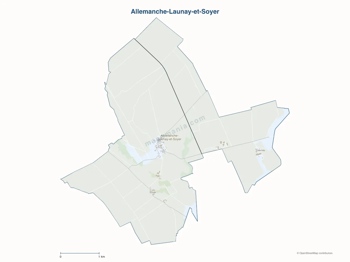 Carte de Allemanche-Launay-et-Soyer à personnaliser