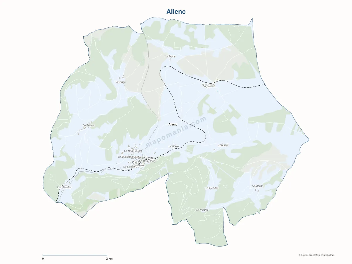 Carte de Allenc à personnaliser