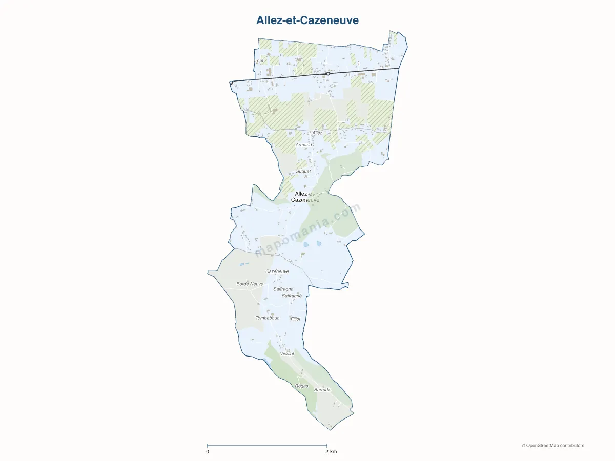 Carte de Allez-et-Cazeneuve à personnaliser