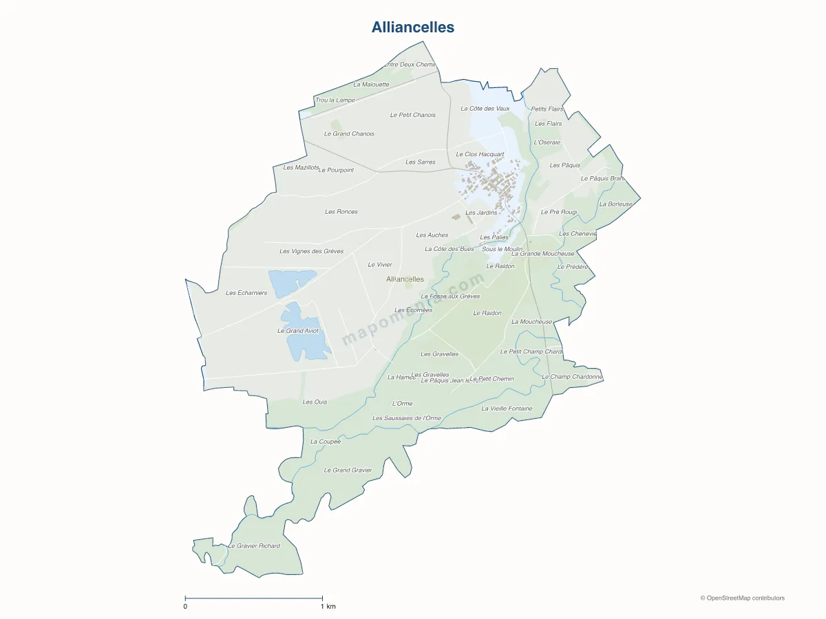 Carte de Alliancelles à personnaliser