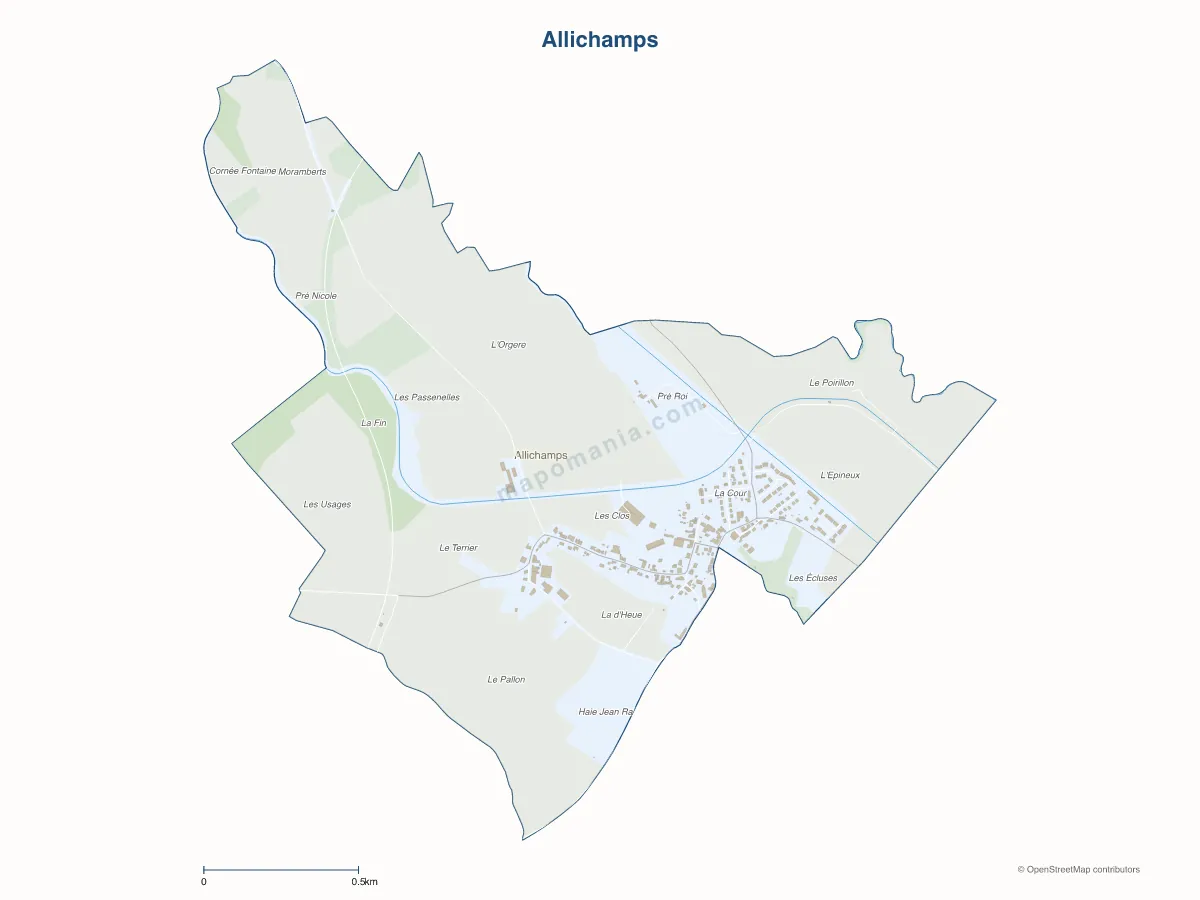 Carte de Allichamps à personnaliser