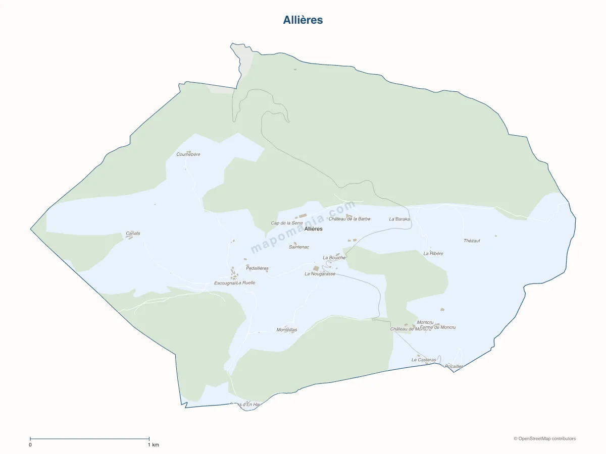 Carte de Allières à personnaliser