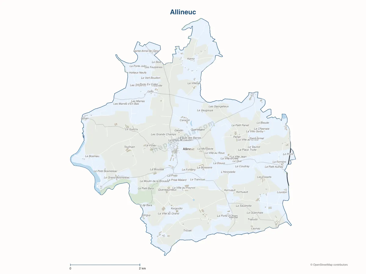 Carte de Allineuc à personnaliser
