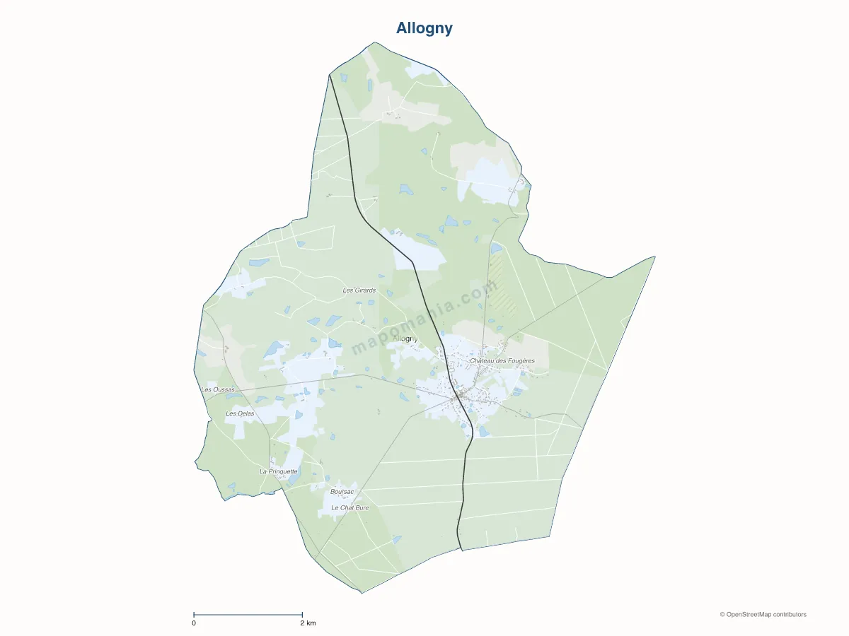 Carte de Allogny à personnaliser