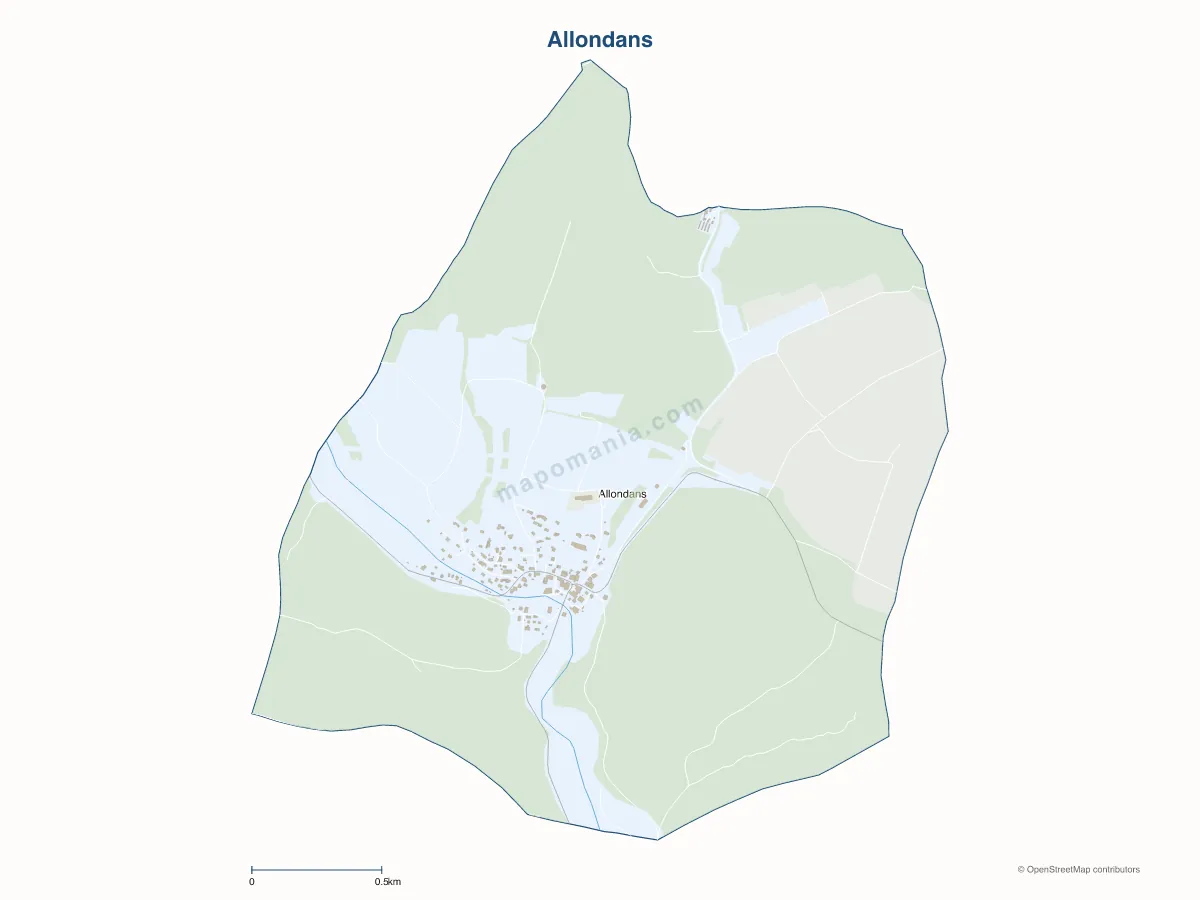 Carte de Allondans à personnaliser