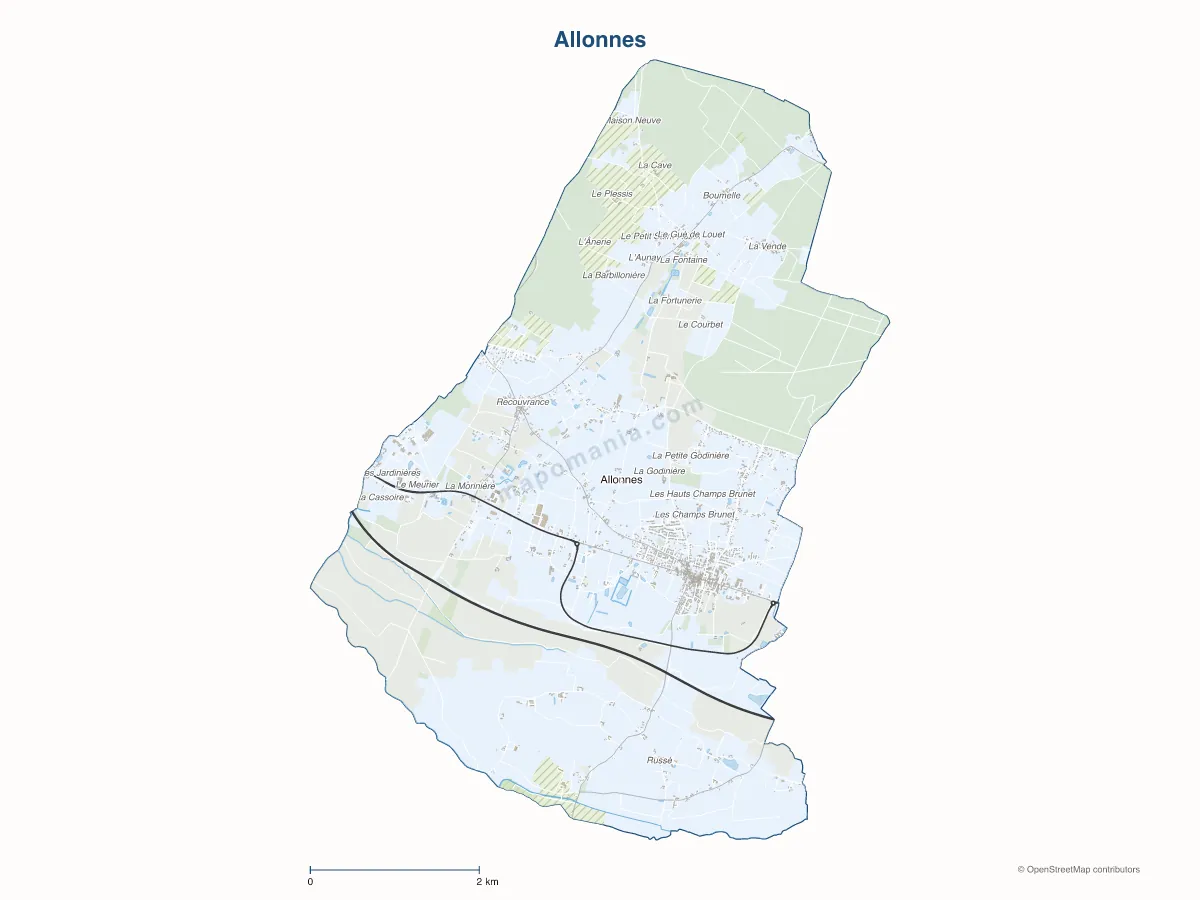 Carte de Allonnes à personnaliser