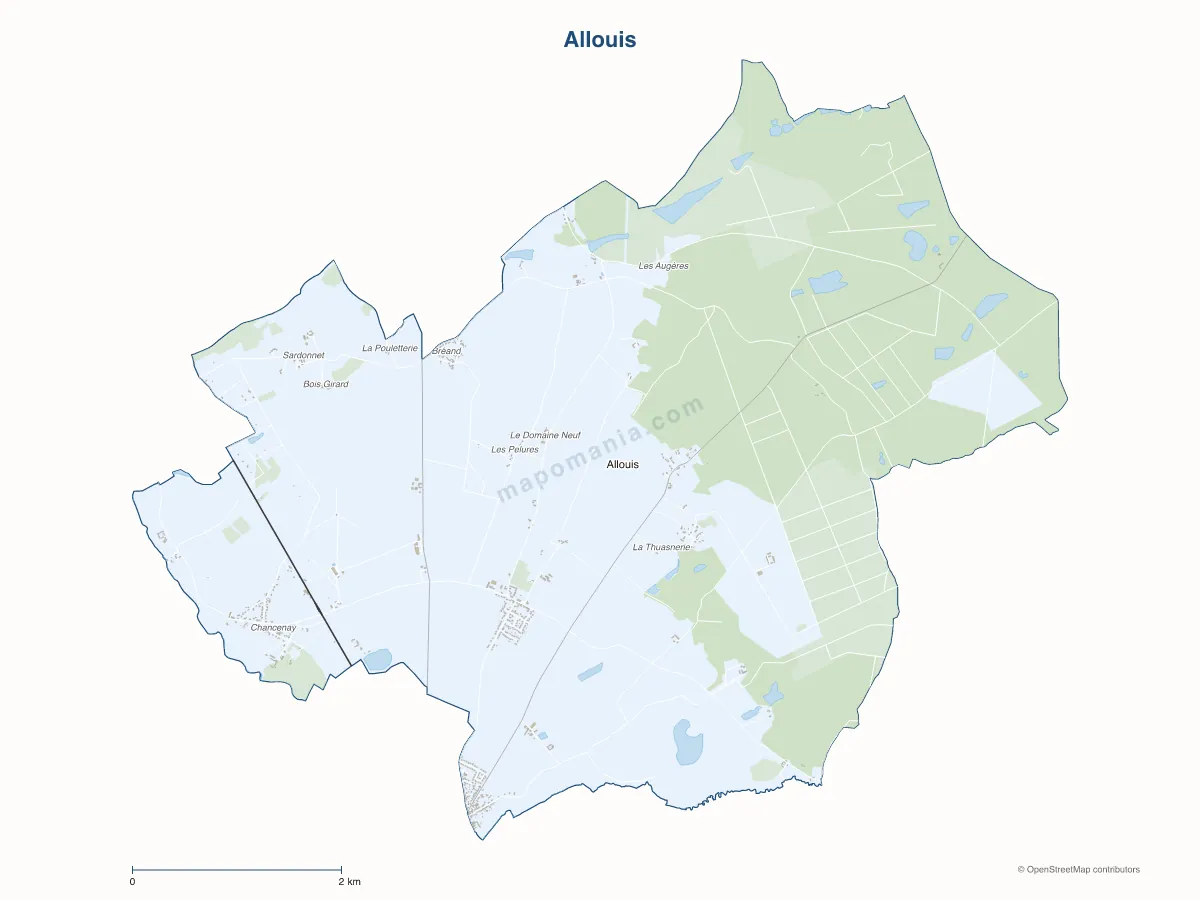 Carte de Allouis à personnaliser