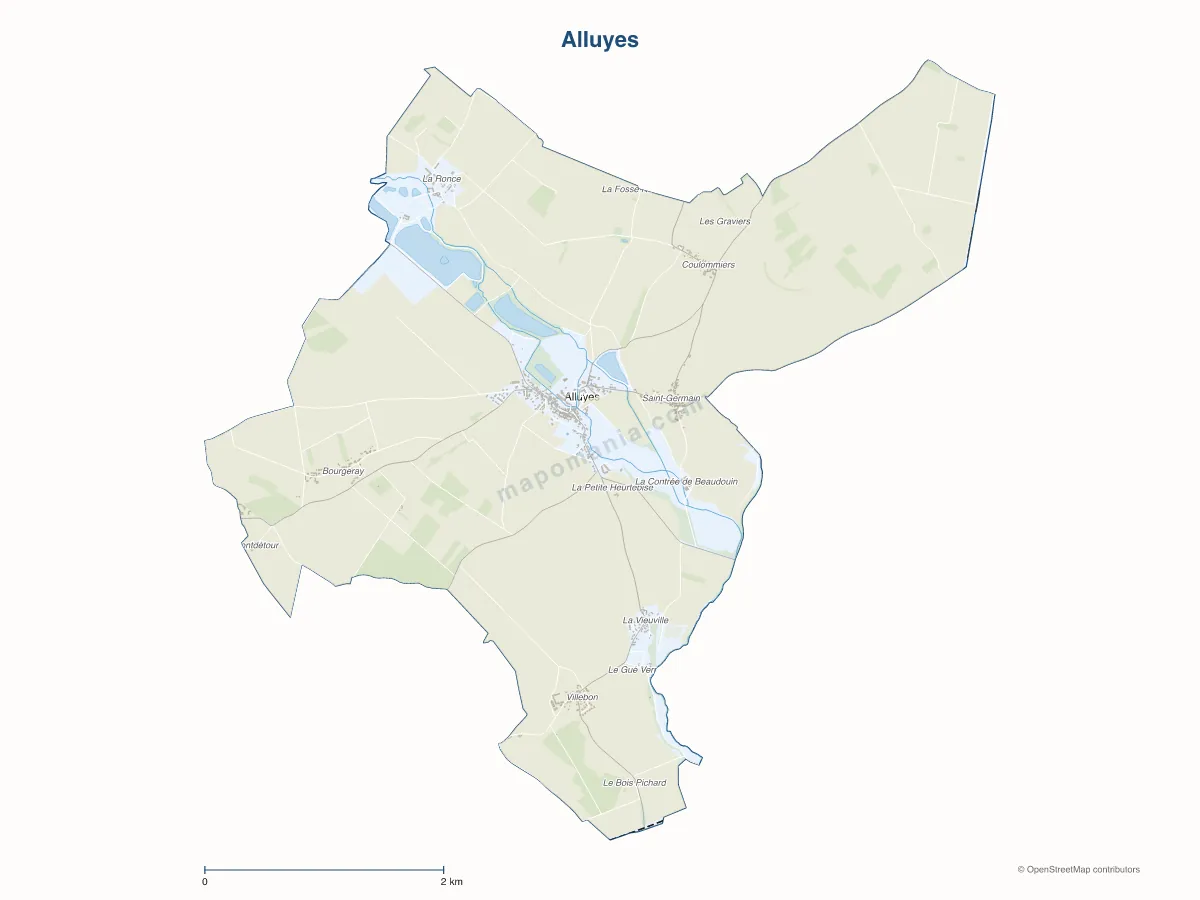 Carte de Alluyes à personnaliser