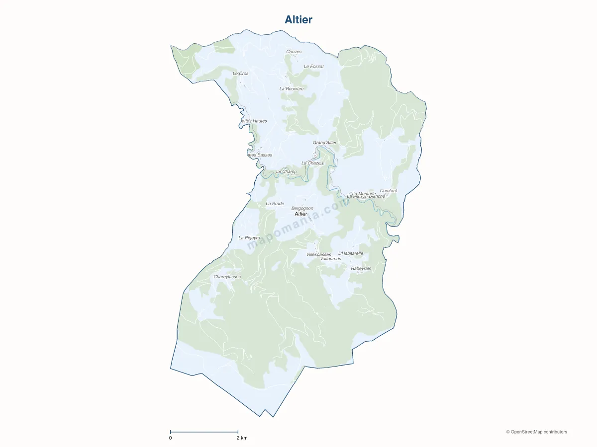 Carte de Altier à personnaliser