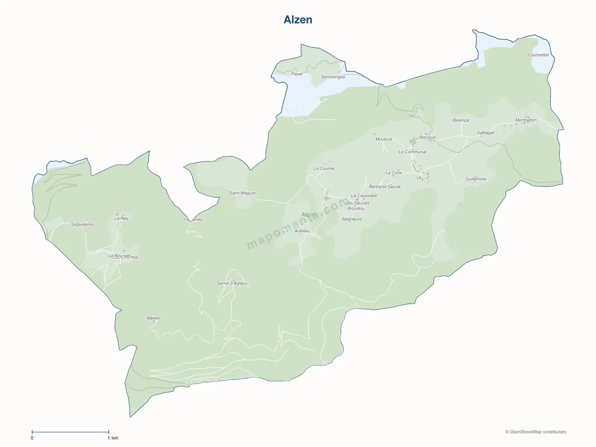 Carte de Alzen à personnaliser