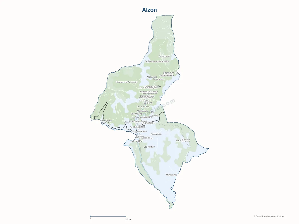 Carte de Alzon à personnaliser