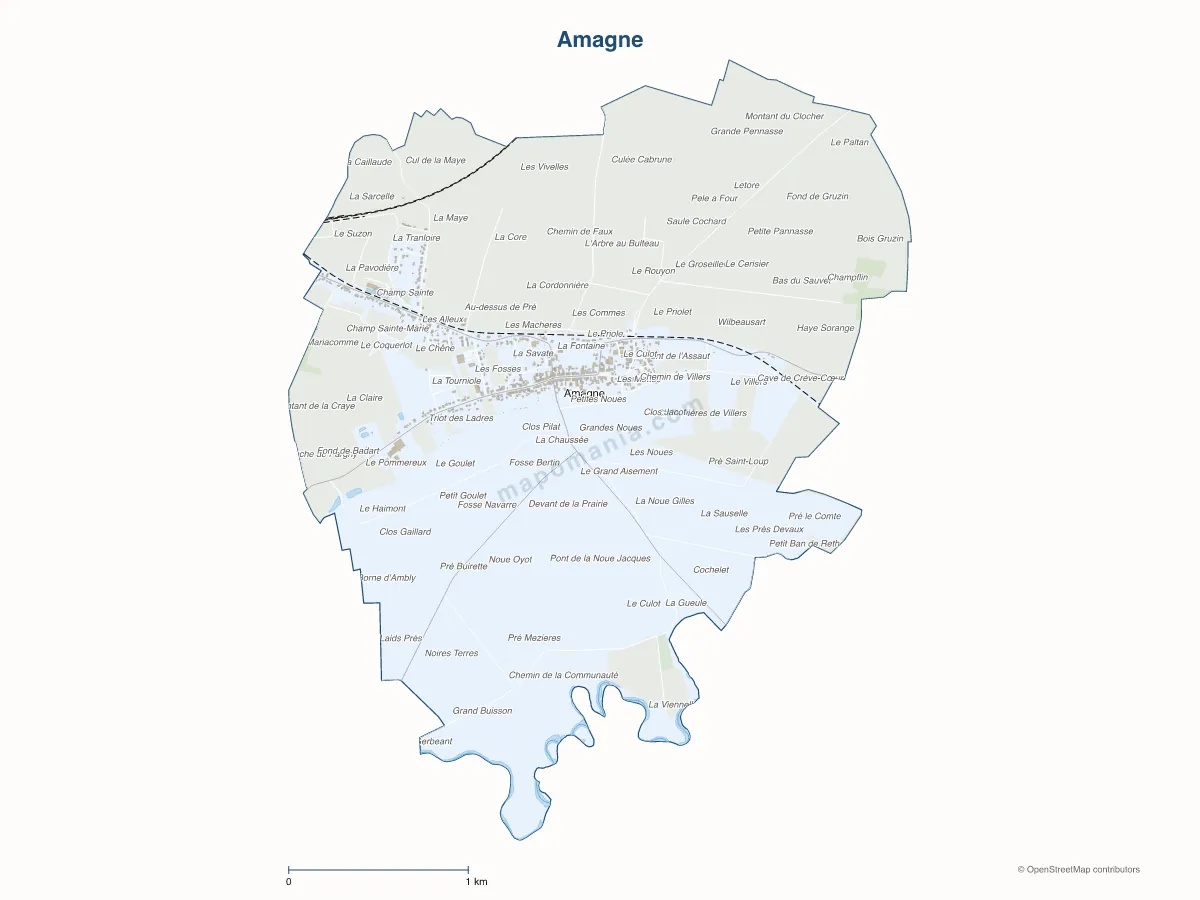 Carte de Amagne à personnaliser