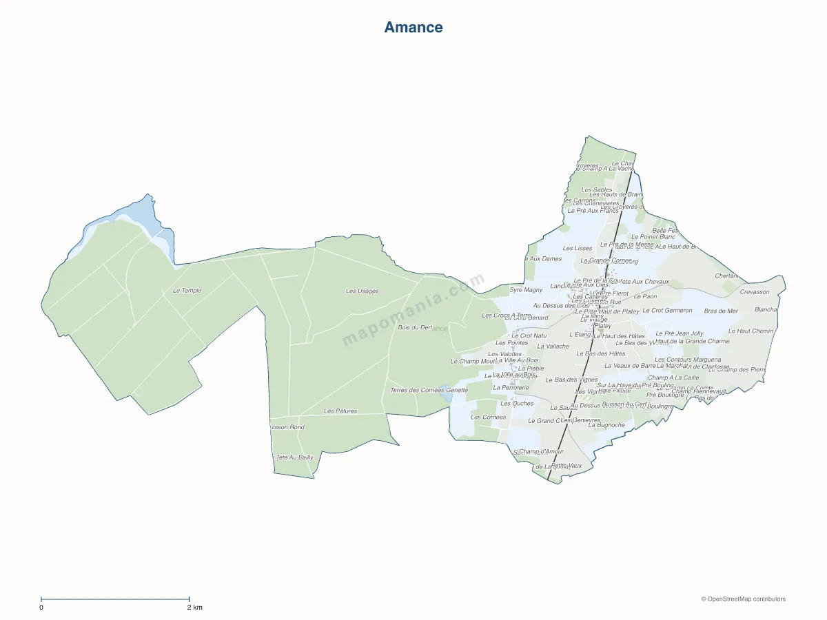 Carte de Amance à personnaliser