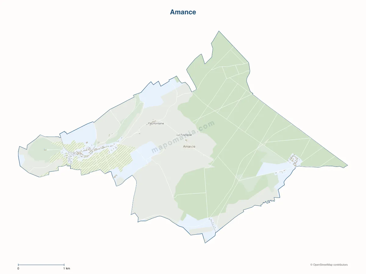 Carte de Amance à personnaliser