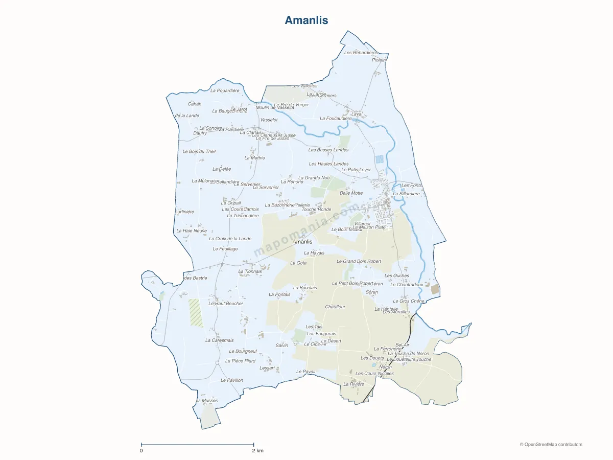 Carte de Amanlis à personnaliser
