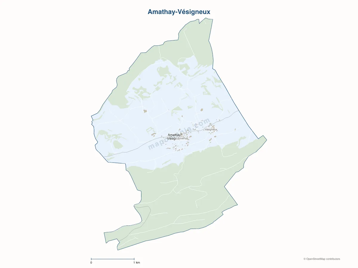 Carte de Amathay-Vésigneux à personnaliser