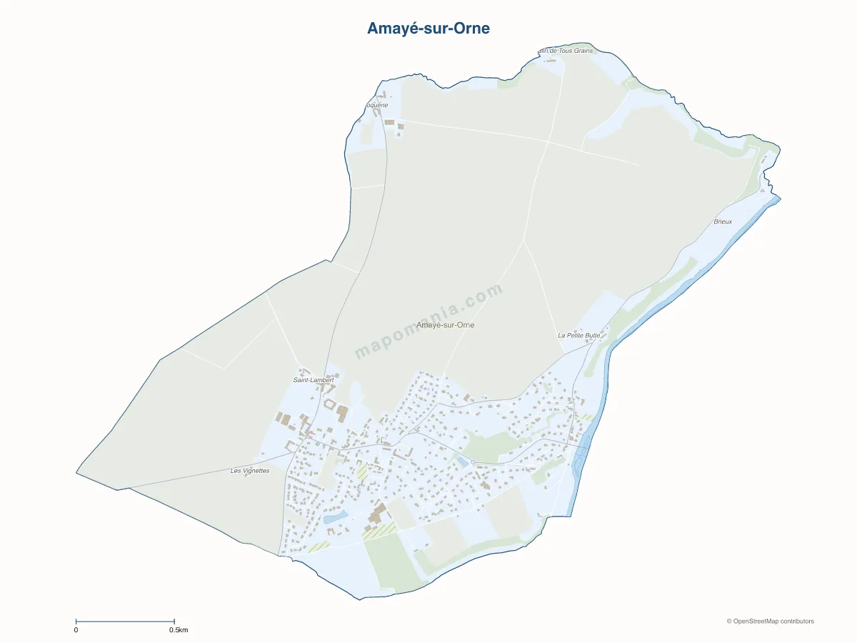 Carte de Amayé-sur-Orne à personnaliser