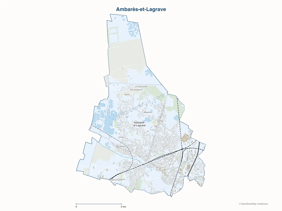 Carte de Ambarès-et-Lagrave à personnaliser
