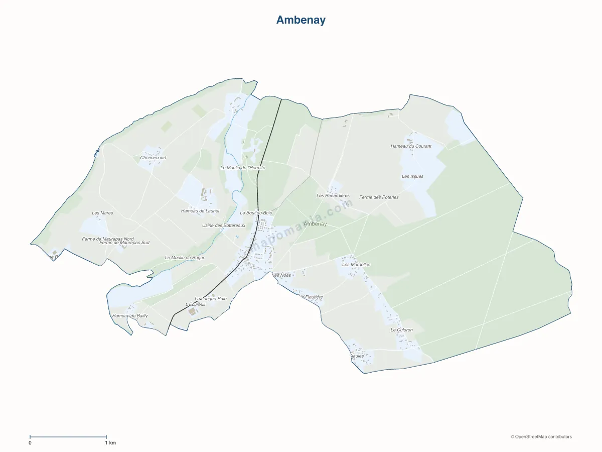 Carte de Ambenay à personnaliser