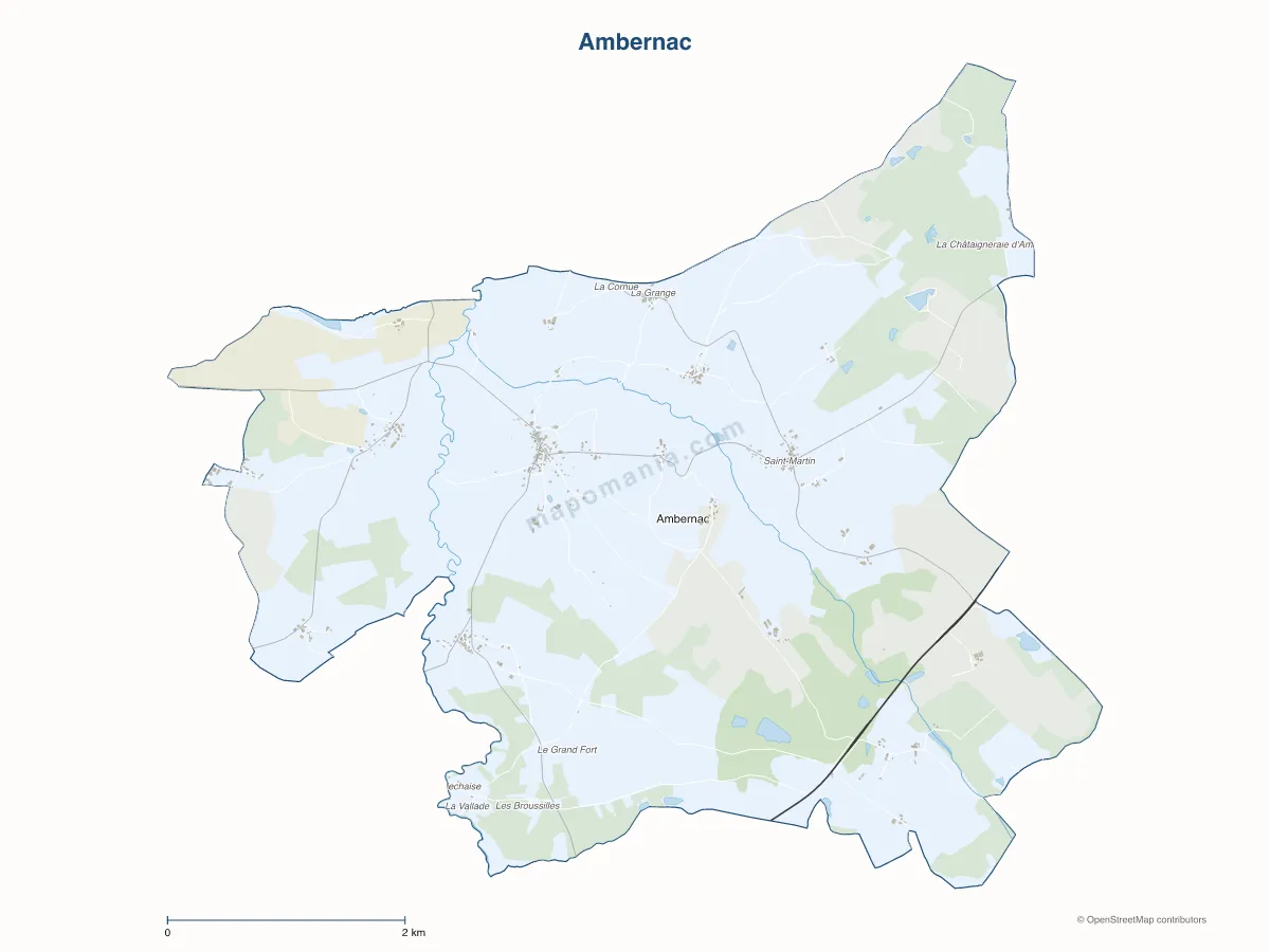Carte de Ambernac à personnaliser