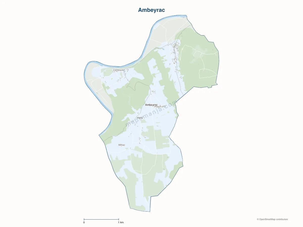 Carte de Ambeyrac à personnaliser