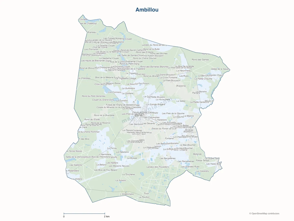 Carte de Ambillou à personnaliser