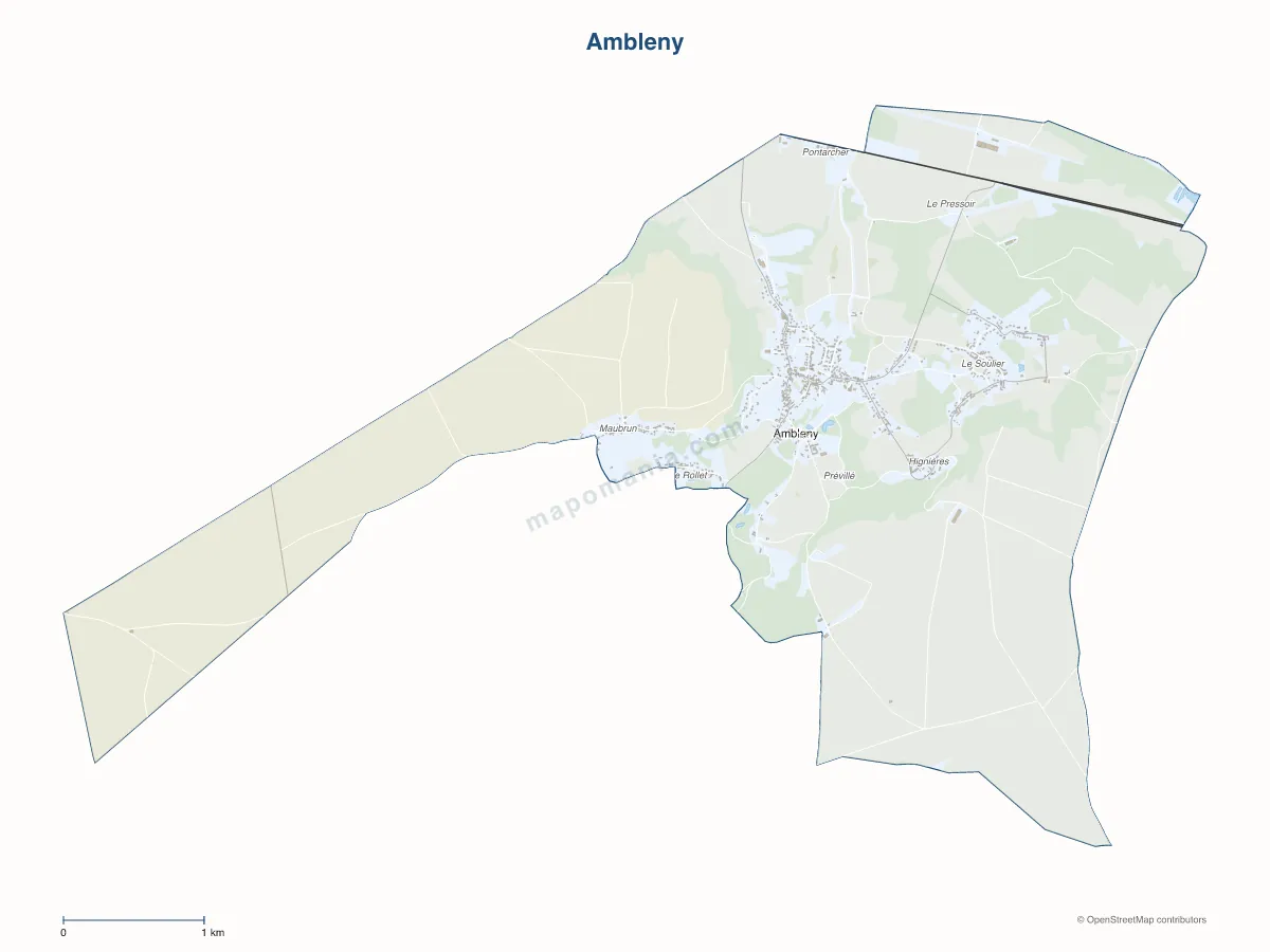 Carte de Ambleny à personnaliser