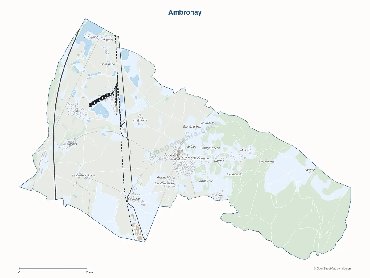 Carte de Ambronay à personnaliser