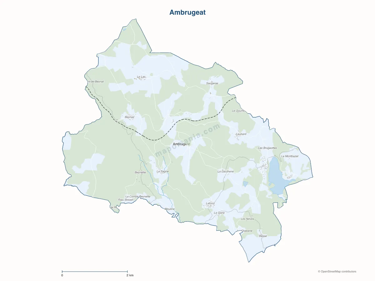 Carte de Ambrugeat à personnaliser