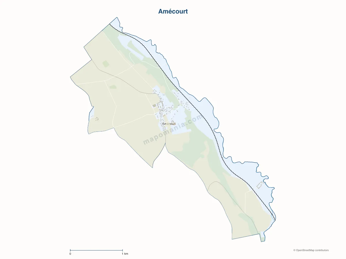Carte de Amécourt à personnaliser