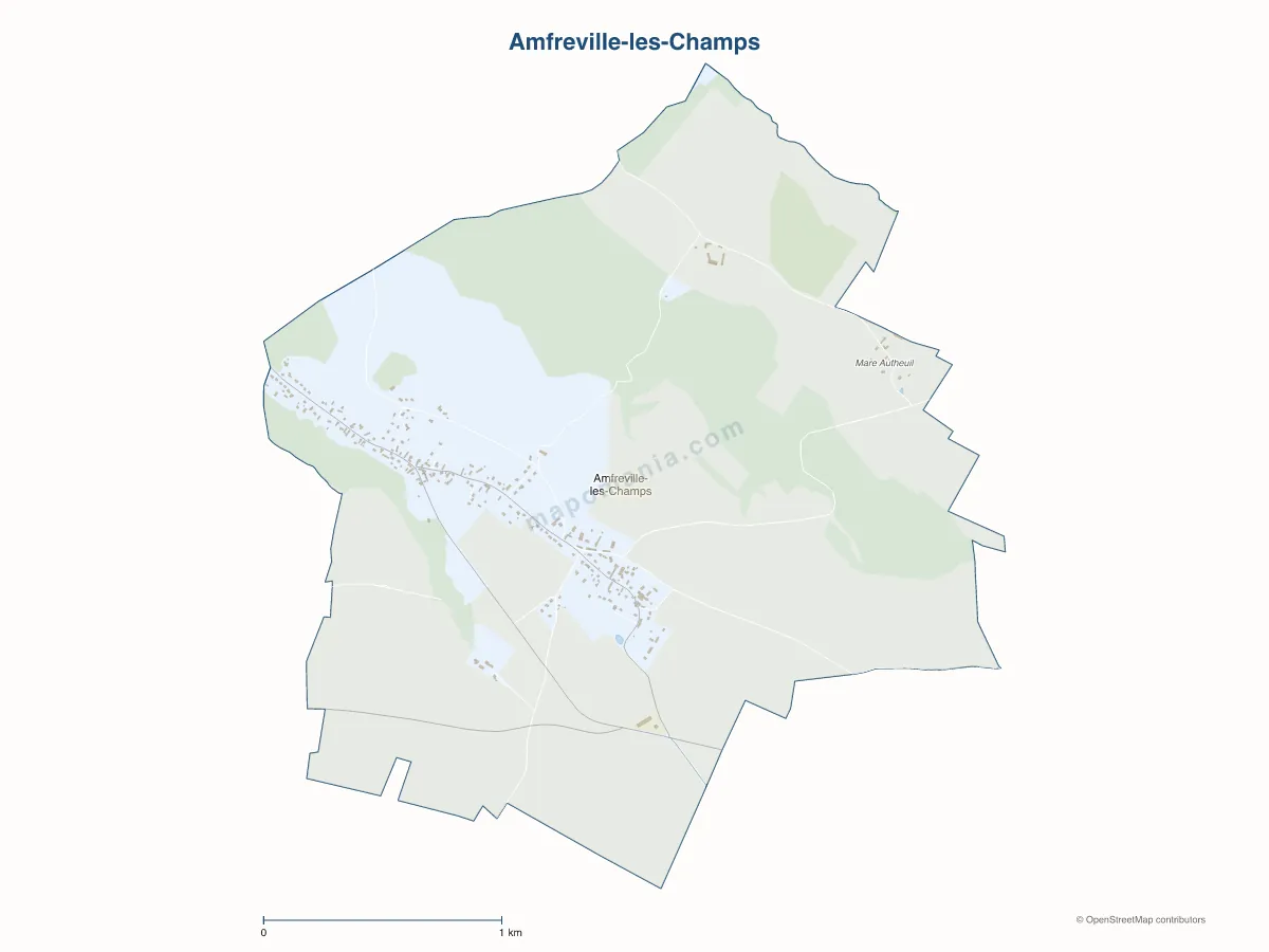 Carte de Amfreville-les-Champs à personnaliser