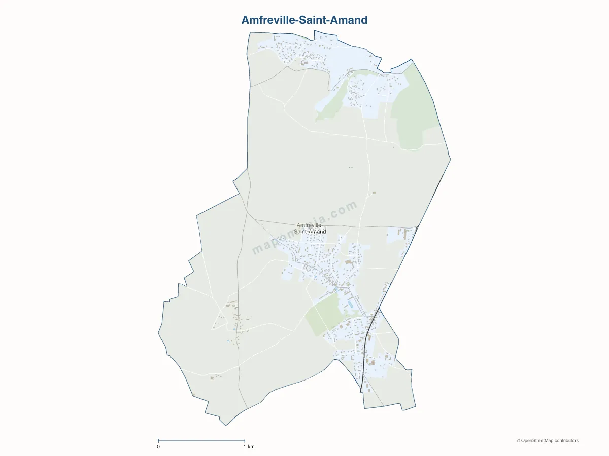 Carte de Amfreville-Saint-Amand à personnaliser